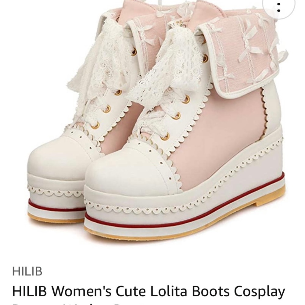 HILIB WOMENS CUTE LOLITA COSPLAY BOOT BROGUE WEDGE